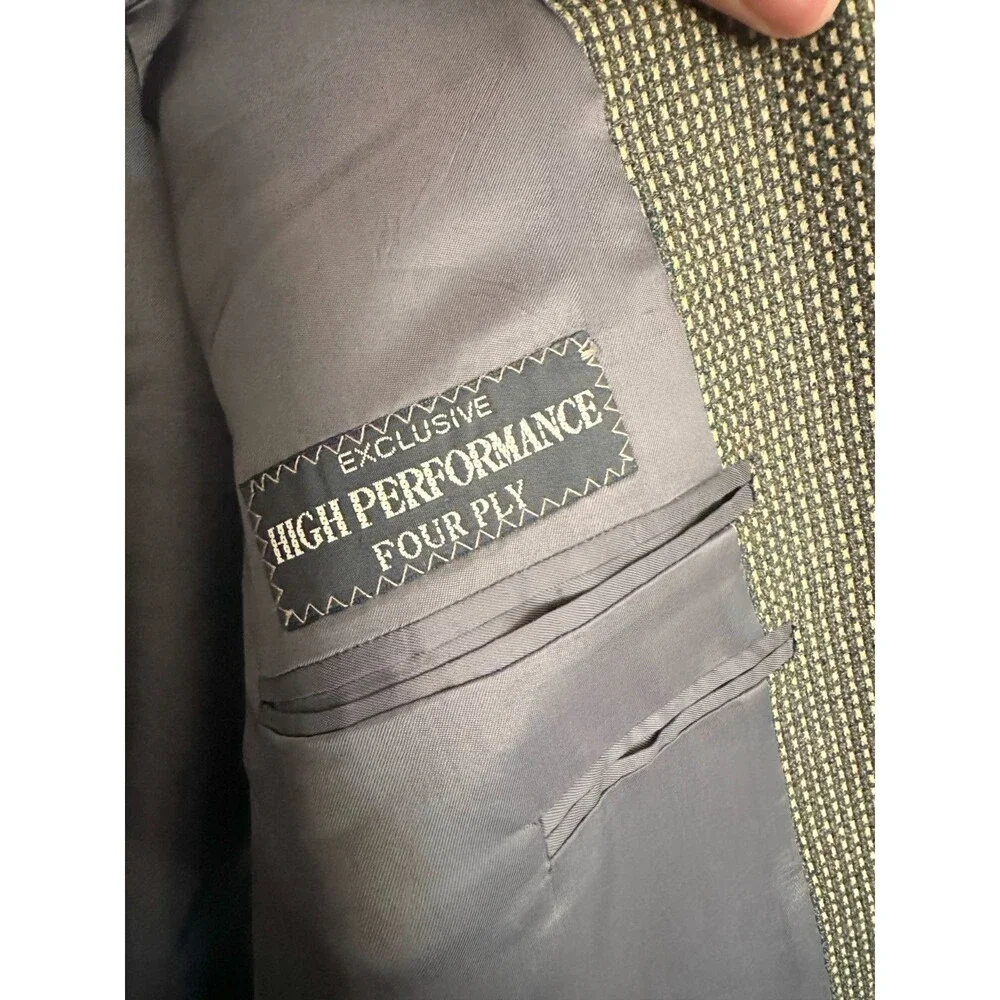 Ermenegildo Zegna Neiman Marcus 100% Wool Yellow Gray Sport Coat Blazer IT 58